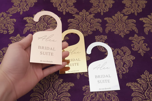 1 pcs Personalised bridal suite sign acrylic gold ,gold rose ,silver
