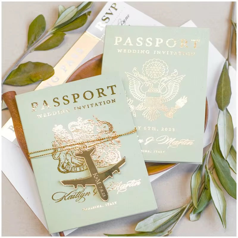 100 pcsCustomised Passport Boarding Pass Wedding Invitation Cards