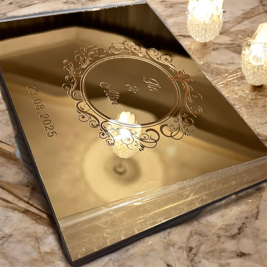 Personalized 25x18cm Wedding Custom Signature Guestbook Acrylic Mirror Cover