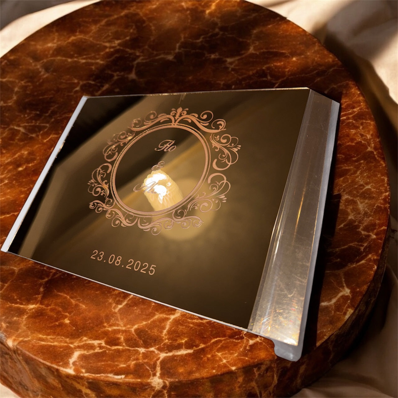 Personalized 25x18cm Wedding Custom Signature Guestbook Acrylic Mirror Cover