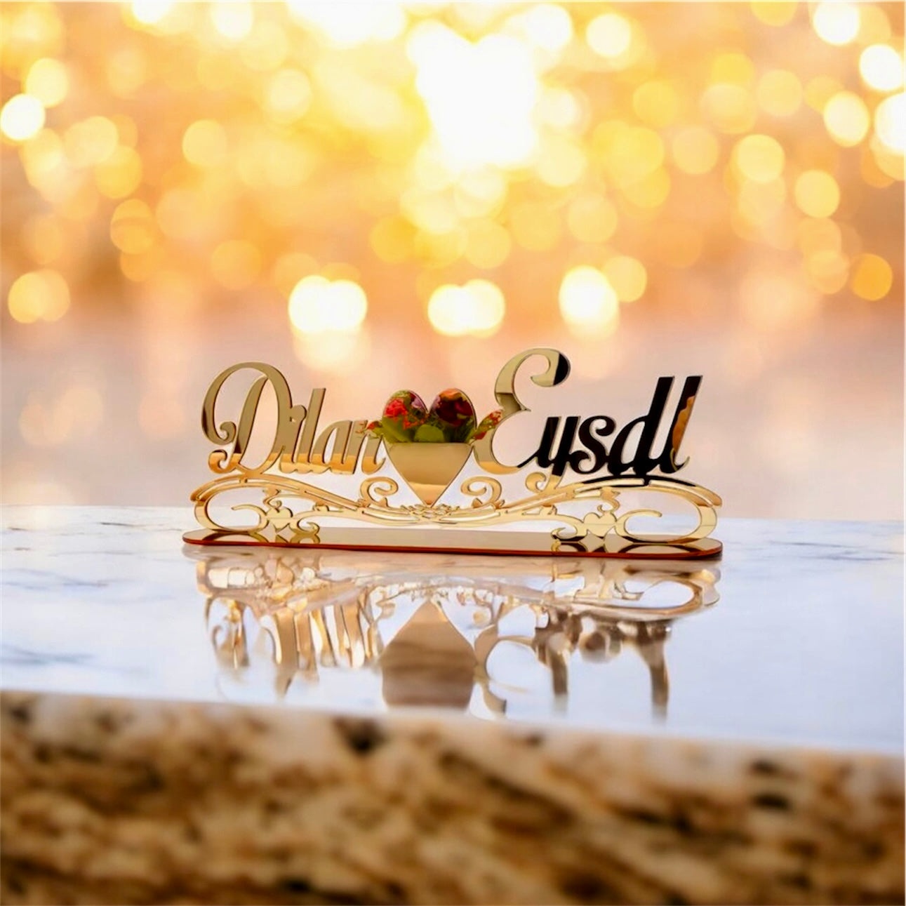 Personalized Custom Mirrored Name for Table Decor Acrylic Mirror Tableshow Wedding Decoration on Desktop Party Favors Guest Gift