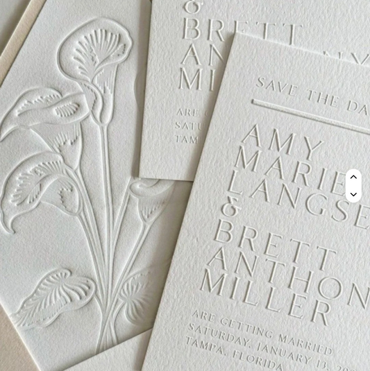 100 pcs Customized High-End Wedding Card Invitation and Thank You Card with Textured Material Embossed Effect Premium Packaging Labels