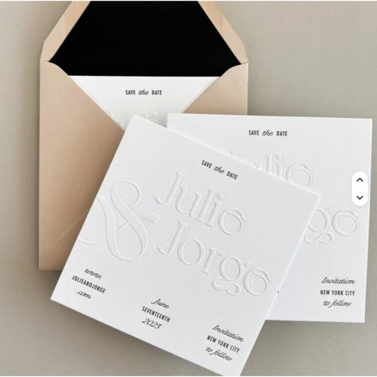 100 pcs Customized High-End Wedding Card Invitation and Thank You Card with Textured Material Embossed Effect Premium Packaging Labels