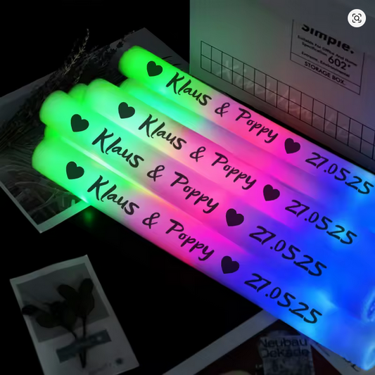 RGB LED Glow Foam Stick Bulk Colorful LED Glow Sticks Cheer Tube Dark Light Birthday Wedding Party Supplies