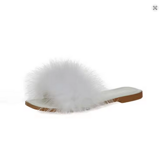 Women feathers slides