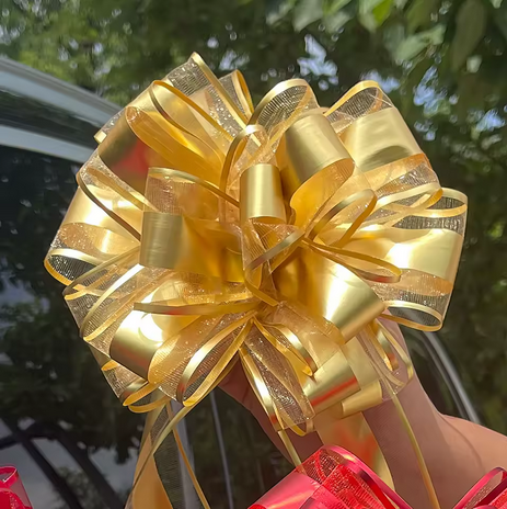 10PCS Snow Yarn Pull Bow Ribbon Big Car Bow for Cars Birthday Christmas Presents Gift Decoration Ribbon Wedding Pull Flower