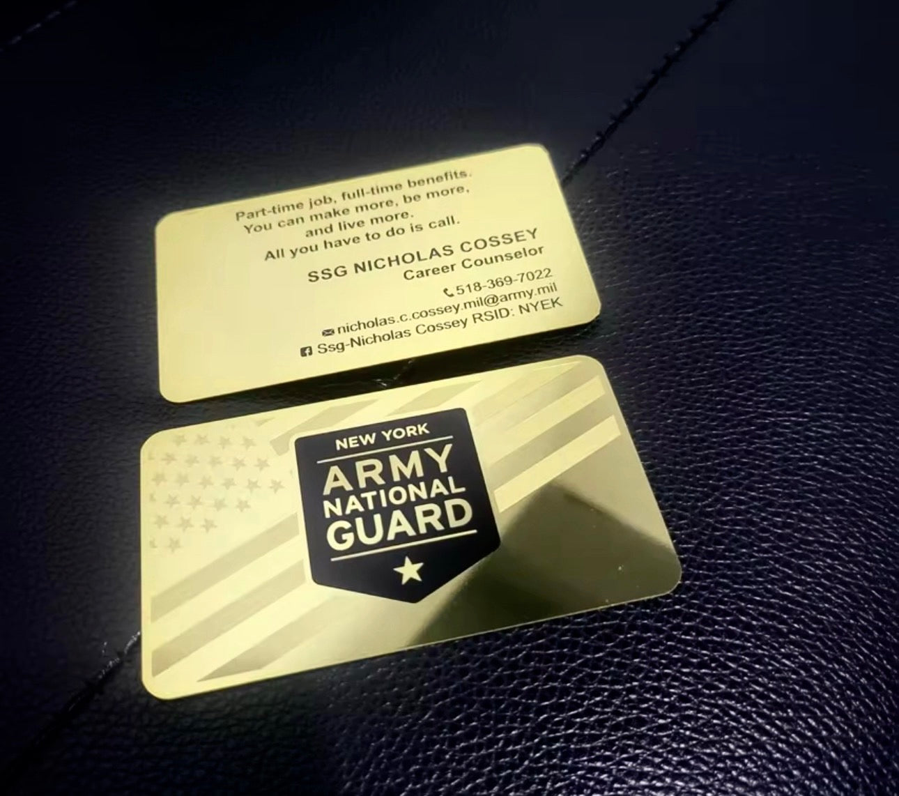 Custom made stainless steel shiny polished metal bussiness card